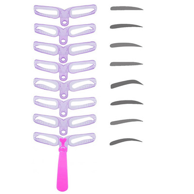 8 бр./лот Шаблони за вежди Многократно оформяне на вежди Шаблон за печат за вежди Комплект за оформяне на вежди Форми Инструменти за грим на вежди Аксесоари