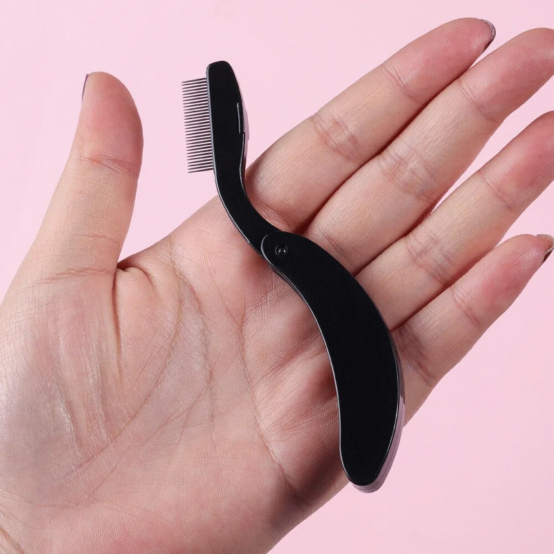 OVW Beauty Makeup Lash Separator Сгъваема метална четка за мигли Гребен Mascara Curl 1PCS Beauty Makeup Козметичен инструмент
