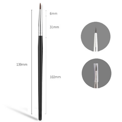 Огънати четки за грим Четка за очна линия Сенки за очи Инструмент за четки за вежди Фини четки за очна линия Инструмент за грим за контура на очите