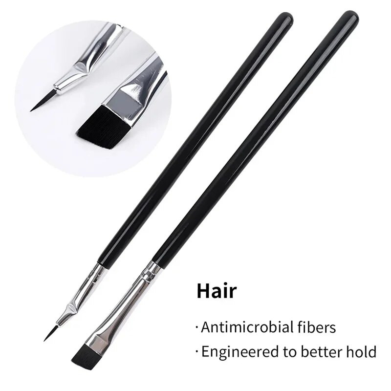 Огънати четки за грим Четка за очна линия Сенки за очи Инструмент за четки за вежди Фини четки за очна линия Инструмент за грим за контура на очите