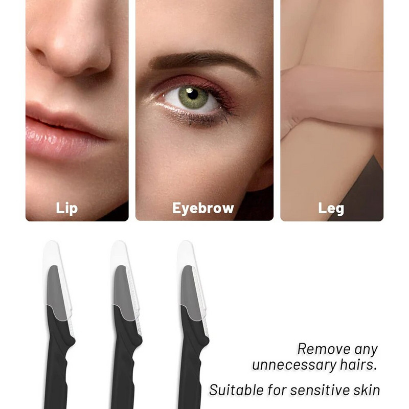 Бръснач за вежди 5 бр. Многофункционален ексфолиращ инструмент за дермапланиране Подстригване Бръснене Оформяне на вежди Бръснач за лице за жени Мъж