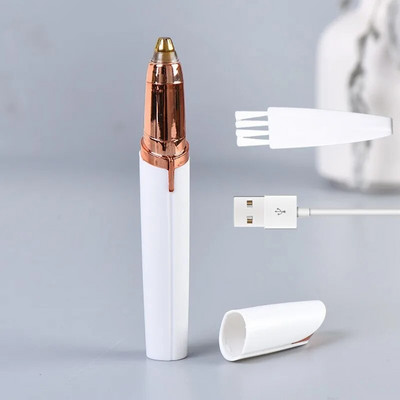 Електрически тример за вежди USB епилатор Инструменти за женски грим Нож Ножица Бръснач за дамска самобръсначка Машинка за оформяне на вежди Тример за вежди