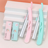 Karsyngirl 1 бр. Сгъваем държач за ножове за подстригване на вежди Преносим тример за вежди Бръснач за лице Красота Инструмент за грим