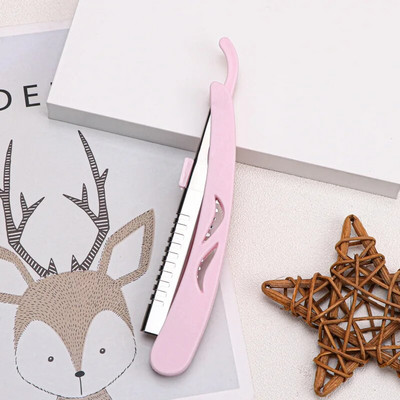 Karsyngirl 1 бр. Сгъваем държач за ножове за подстригване на вежди Преносим тример за вежди Бръснач за лице Красота Инструмент за грим