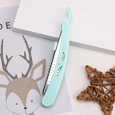 Karsyngirl 1 бр. Сгъваем държач за ножове за подстригване на вежди Преносим тример за вежди Бръснач за лице Красота Инструмент за грим