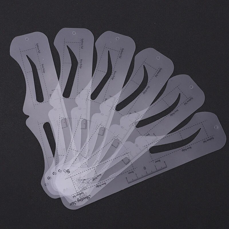 6 стила Фиксируеми шапки Въже за вратовръзка Шаблони за вежди Карта Начинаещи Мързеливо рисуване Инструмент за красота на вежди