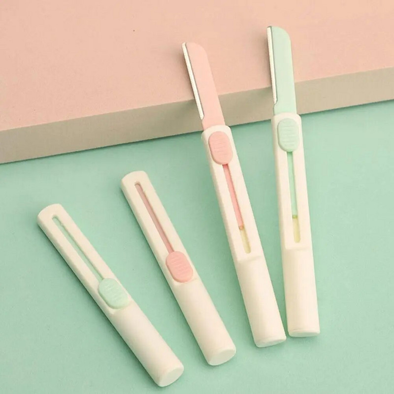 Безопасна телескопична дамска самобръсначка за лице Тример за вежди Бръснач против надраскване Инструменти за грим Тример за вежди Бръснач за лице за жени S2F1