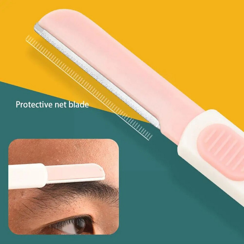 Безопасна телескопична дамска самобръсначка за лице Тример за вежди Бръснач против надраскване Инструменти за грим Тример за вежди Бръснач за лице за жени S2F1