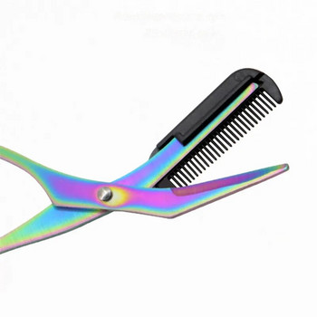 Нова ножица за подстригване на вежди Гребен от неръждаема стомана Ножица за коса за мигли Щипки Оформяне на вежди Бръснач за подстригване Оформяне на самобръсначка