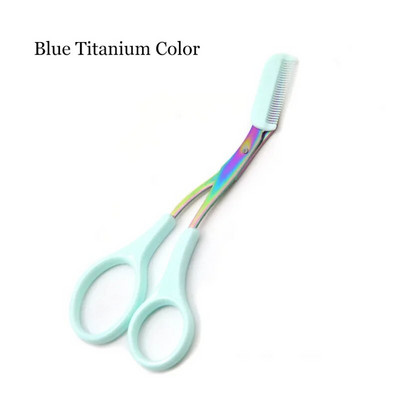 Нова ножица за подстригване на вежди Гребен от неръждаема стомана Ножица за коса за мигли Щипки Оформяне на вежди Бръснач за подстригване Оформяне на самобръсначка