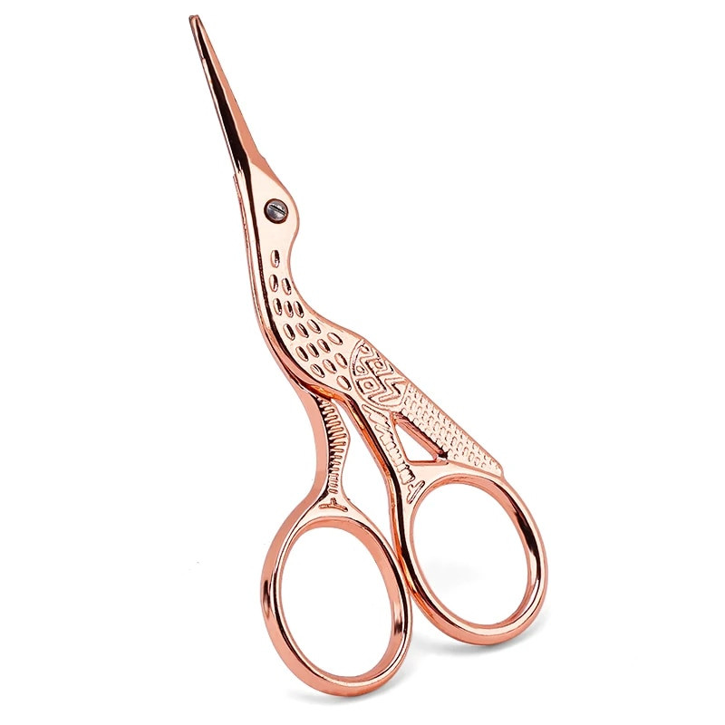 Нови инструменти за нокти от неръждаема стомана Ножици за вежди Нос Лента за мигли Ножици Щъркел Ножици Тример за коса на лицето Инструмент за грим