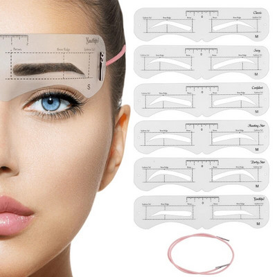 6 Style Eyebrow Shaper Make Up Tools Stencil for Arrow Eyelashes Shape Set Accessories Makeup Template To Delineate Eyes MR03