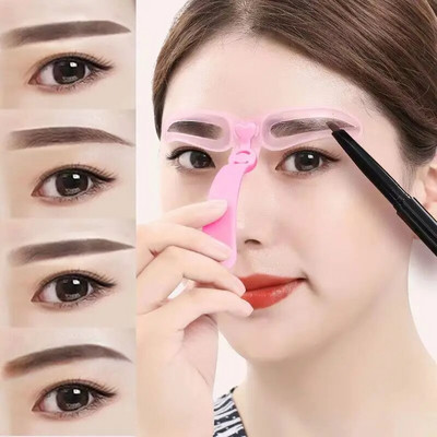 8/4Pcs Eyebrow Shaper Makeup Template Eyebrow Grooming Shaping Stencil Kit Eyebrow Template Reusable 4/8 in1 Eyebrow Shaping New