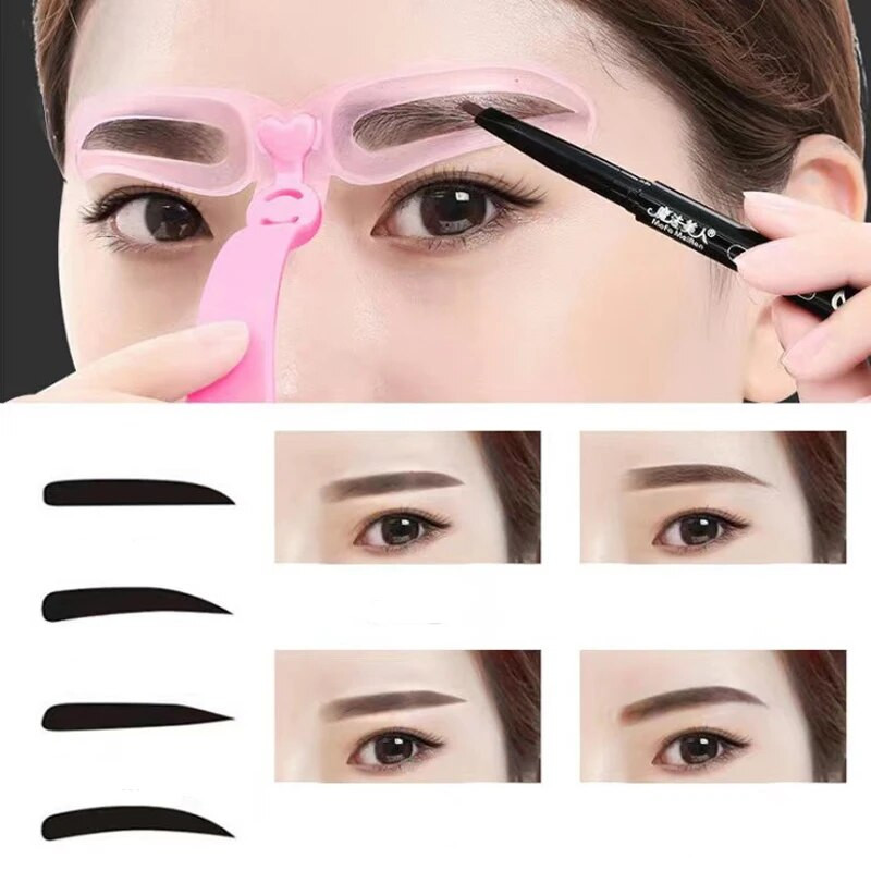 8/4 бр. Шаблон за грим за оформяне на вежди Комплект шаблони за оформяне на вежди Шаблон за вежди за многократна употреба 4/8 in1 Оформяне на вежди Ново