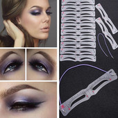 12 stilių reguliuojamas antakių trafaretas Antakių priežiūros formavimo šablonas Daugkartiniai lipdukai, skirti akių antakių antspaudu pieštuku pieštuku kosmetikai