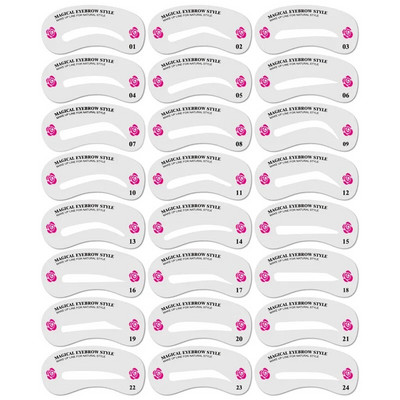 12 stilių reguliuojamas antakių trafaretas Antakių priežiūros formavimo šablonas Daugkartiniai lipdukai, skirti akių antakių antspaudu pieštuku pieštuku kosmetikai