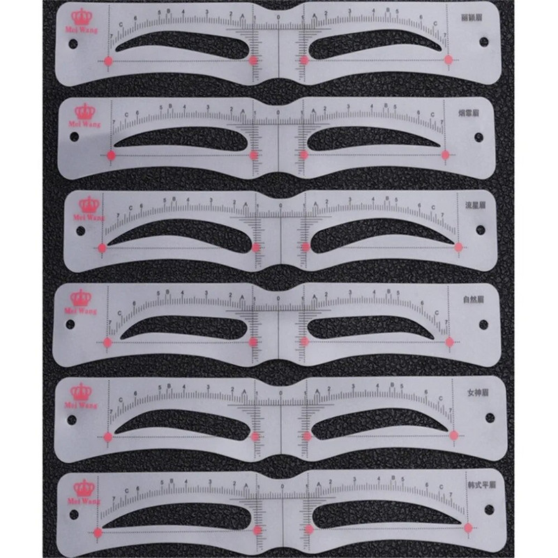 12 stilių reguliuojamas antakių trafaretas Antakių priežiūros formavimo šablonas Daugkartiniai lipdukai, skirti akių antakių antspaudu pieštuku pieštuku kosmetikai