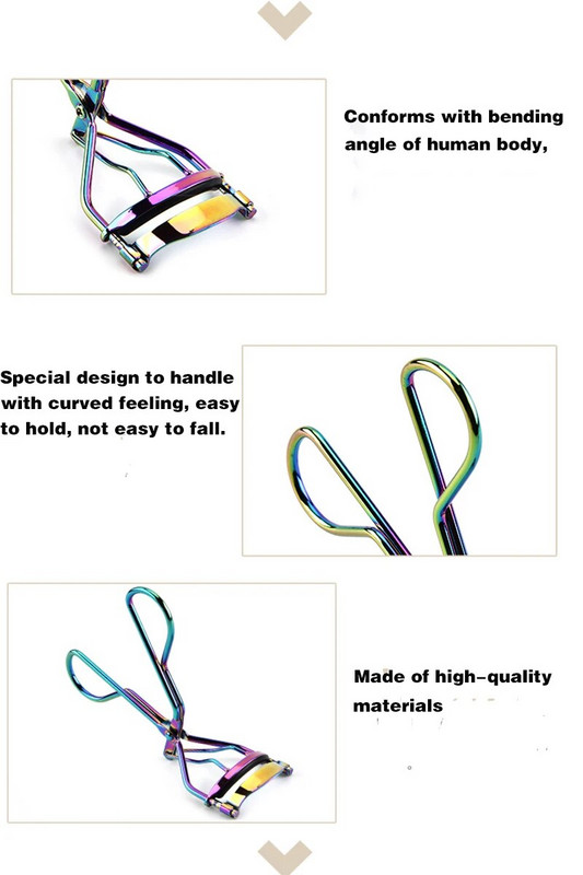 Преносими цветни/сребърни извити мигли Пинцет Извиване на мигли Щипка Козметика Красота Инструменти за грим Козметика и аксесоари