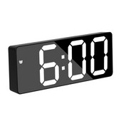 Akril/tükrös digitális ébresztőóra hangvezérlés (elemről működik) Asztali óra Szundi éjszakai üzemmód 12/24 órás elektronikus LED-órák