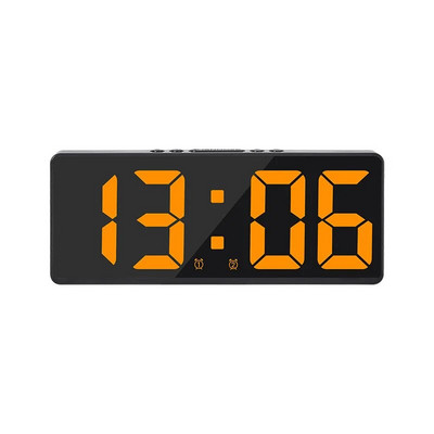 Akril/tükrös digitális ébresztőóra hangvezérlés (elemről működik) Asztali óra Szundi éjszakai üzemmód 12/24 órás elektronikus LED-órák