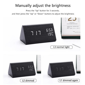 Ψηφιακό ρολόι LED Ξύλινο Ξυπνητήρι Τραπέζι Έλεγχος Ήχου Ηλεκτρονικά Ρολόγια Επιτραπέζιο USB/AAA Powered Desperadoes Διακόσμηση τραπεζιού σπιτιού