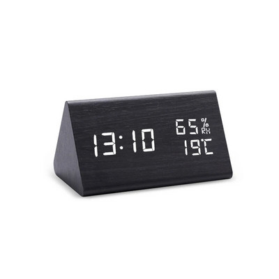 Digitális óra LED fa ébresztőóra asztali hangvezérlés Elektronikus órák asztali USB/AAA tápellátású Desperadoes otthoni asztaldísz