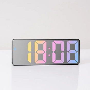 Ακρυλικό ψηφιακό ξυπνητήρι Φωνητικός έλεγχος Πολύχρωμη γραμματοσειρά Νυχτερινή λειτουργία Επιτραπέζιο ρολόι Αναβολή 12/24 ωρών Ηλεκτρονικά ρολόγια LED
