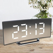 Led ébresztőóra Digitális Gyermek Elektronikus ébresztőórák Hajlított képernyős tükör hőmérséklet óra szundi funkcióval Asztali óra