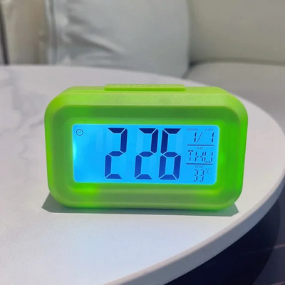 LED digitális ébresztőóra Elektronikus digitális ébresztőképernyős asztali asztali órák otthoni irodai háttérvilágítású szundi naptári óra
