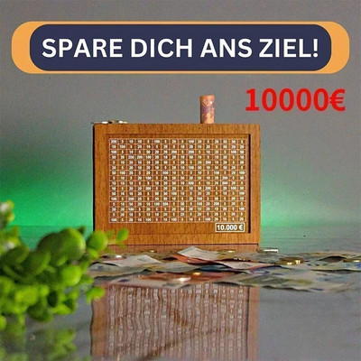 Pușculiță Pușculiță Bancă de bani din lemn, Cutie de bani reutilizabilă cu obiectiv de economisire și numere de verificat ajută la obiceiul de a economisi