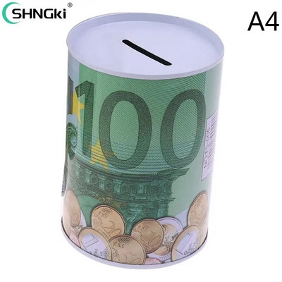 „Square Piggy Bank Logbook“ serijos skardinė dėžė Pinigų taupymo puodo monetų dėžutė Dovanų namų puošmena Pinigų dėžutė taupomoji monetų banknotas