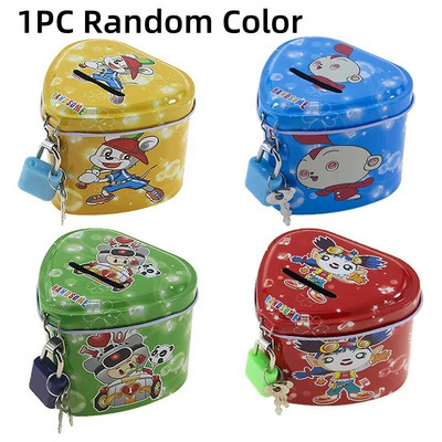 „Square Piggy Bank Logbook“ serijos skardinė dėžė Pinigų taupymo puodo monetų dėžutė Dovanų namų puošmena Pinigų dėžutė taupomoji monetų banknotas