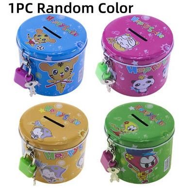 „Square Piggy Bank Logbook“ serijos skardinė dėžė Pinigų taupymo puodo monetų dėžutė Dovanų namų puošmena Pinigų dėžutė taupomoji monetų banknotas