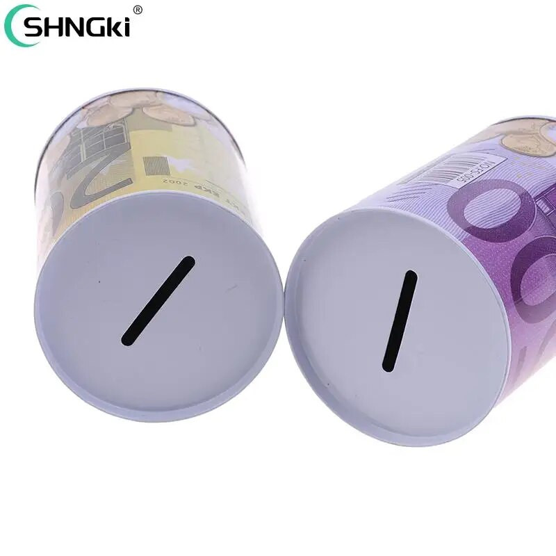 „Square Piggy Bank Logbook“ serijos skardinė dėžė Pinigų taupymo puodo monetų dėžutė Dovanų namų puošmena Pinigų dėžutė taupomoji monetų banknotas