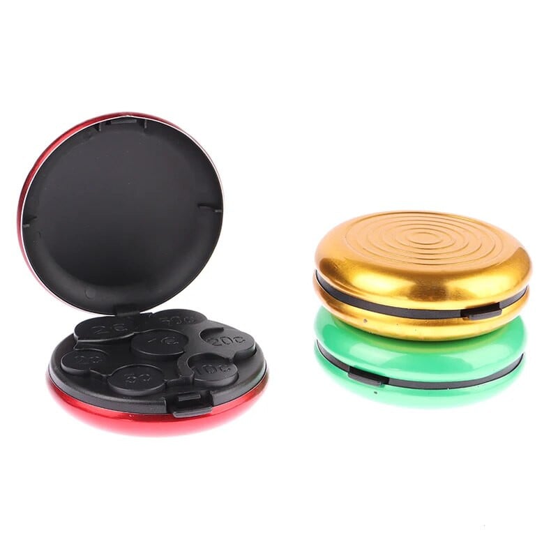 Кръгъл дозатор за монети USD/Euro Съхранение на монети Портмоне Поставки за портфейли Кутия за съхранение Пластмасови монети от алуминиева сплав Портмоне Поставки за монети