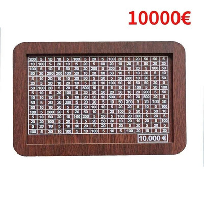 Pinigų dėžutė, Piggy Bank, Medinis pinigų bankas, Daugkartinė pinigų dėžutė su taupymo tikslu ir skaičiais, kuriuos reikia patikrinti, padeda taupyti