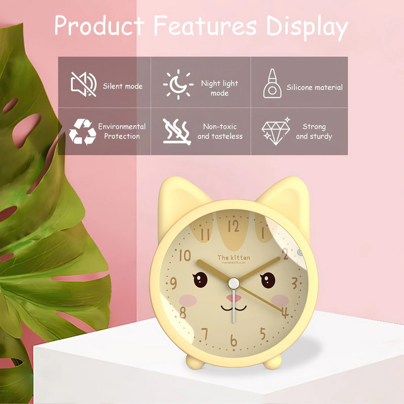 Детски детски будилник Часовници за обучение на сън Събуждане Сладък часовник с температурен таймер за дрямка за часовник за бюро в спалнята Подаръци за деца #20