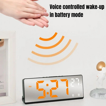 Φωνητικός έλεγχος Ψηφιακό Ξυπνητήρι Θερμοκρασία Διπλό Ξυπνητήρι Αναβολή Επιτραπέζιου Ρολόι Επιτραπέζιο Ρολόι Νυχτερινή λειτουργία Ρολόι LED 12/24 ώρες Ρολόι Ρολόι Επιτραπέζιο