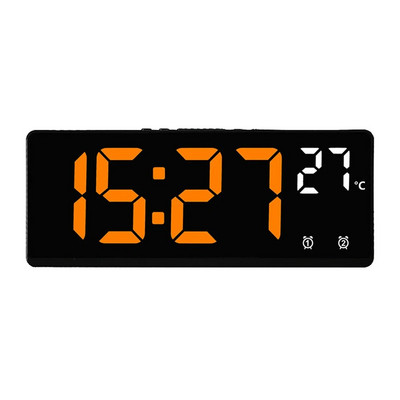 Hangvezérlés Digitális ébresztőóra hőmérséklet Kettős ébresztő szundi Asztali Asztali óra Éjszakai mód 12/24 órás LED Óra Óra Asztali óra