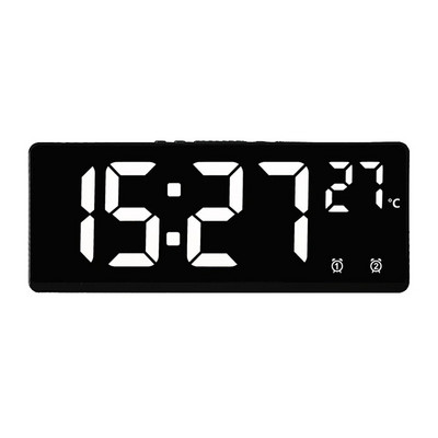 Hangvezérlés Digitális ébresztőóra hőmérséklet Kettős ébresztő szundi Asztali Asztali óra Éjszakai mód 12/24 órás LED Óra Óra Asztali óra