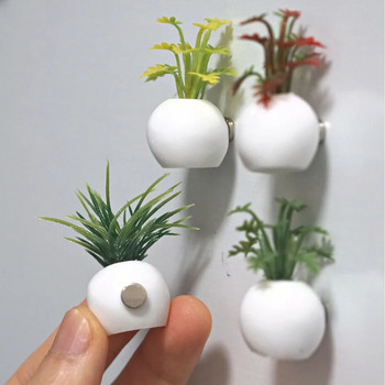 4-5 τμχ Κάκτου Ψυγείο Μαγνήτης Φυτό και Ψυγείο λουλουδιών Μαγνητικό αυτοκόλλητο 3D Χαριτωμένο γρασίδι Υπενθύμιση πίνακα μηνυμάτων Διακόσμηση σπιτιού