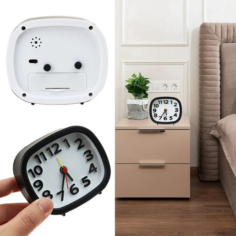 Творчески квадратен будилник без тиктака тих часовник с номера Спални Нощно шкафче Офис Декорация на дома Кварцови часовници с батерии