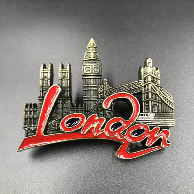 Fém 3d hűtőmágnesek hűtőszekrény ragasztott amerikai sas Jeruzsálem Izrael London busz new york Párizs Emléktárgyak lakberendezés
