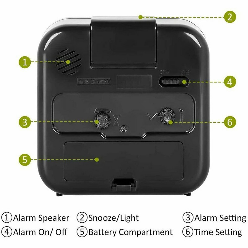 Малко бюро Безшумни светещи будилници Нетиктакащ аналогов кварцов часовник със светлинна дрямка Декорация на офис спалня