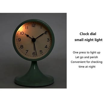 Στρογγυλό ξυπνητήρι Nordic Metal, Vintage Creative αθόρυβο επιτραπέζιο ρολόι, φοιτητικό ρολόι νυκτός, διακόσμηση δωματίου, διακόσμηση σπιτιού