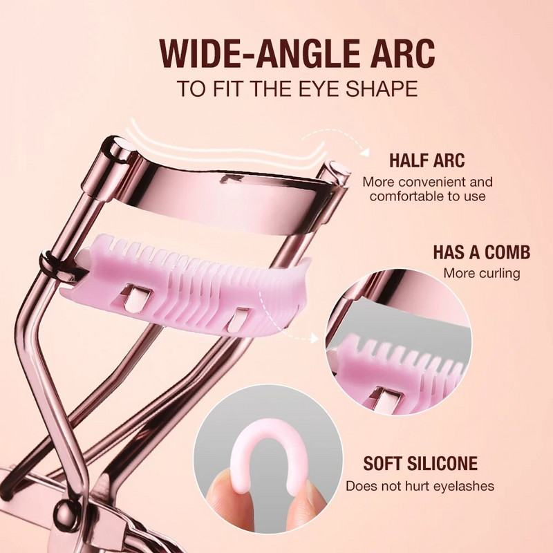 O.TWO.O Eyelash Curl Comb Eyelashes Пасва на всички форми на очите Lash Lift Curling Clip Дълготраен естествен грим за очи Козметика Инструменти