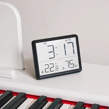 Εξαιρετικά λεπτό Ξυπνητήρι LCD Μεγάλη οθόνη Ψηφιακό Υγρόμετρο Θερμοκρασίας Απλό Ξυπνητήρι Μαγνητικό Σχεδιασμό Επιτραπέζια Διακόσμηση Ρολόγια