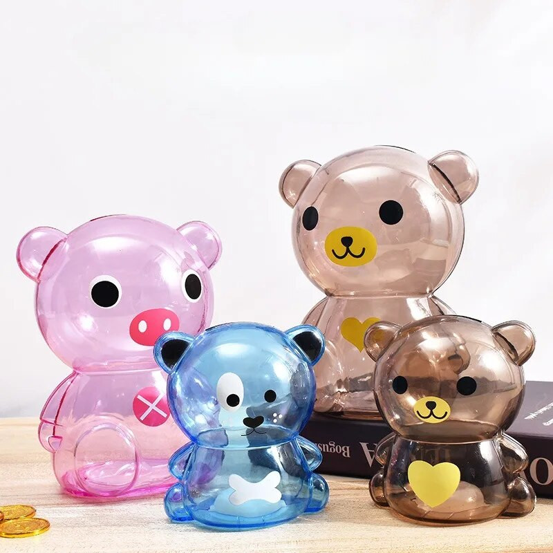 Детска касичка Candy Bank Change Bank Касичка Прозрачна пластмаса Креативна анимационна касичка Касичка за пари Домашен декор
