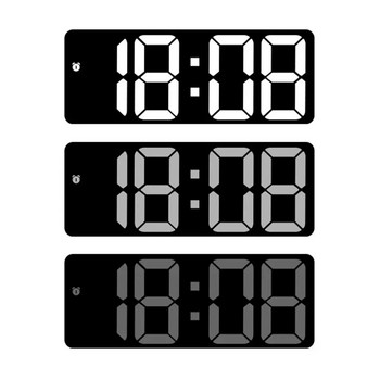 Πολύχρωμο Ηλεκτρονικό Ξυπνητήρι Led 3 επιπέδων Ρυθμιζόμενη φωτεινότητα Ώρα Ημερομηνία Εμφάνιση θερμοκρασίας Επιτραπέζια ρολόγια με μεγάλη οθόνη