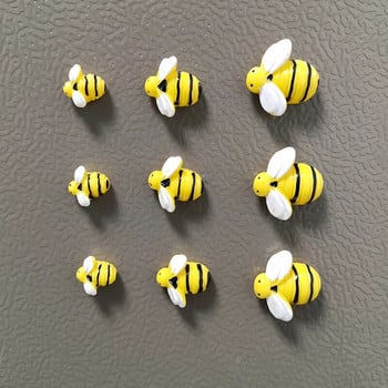 3-6-9бр. 3 размера Креативно животно Жълта пчелна смола Магнити за хладилник Аксесоари за домашен декор Сладък магнитен стикер за хладилник